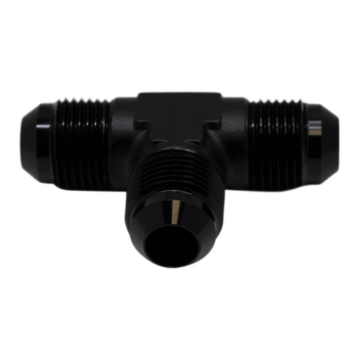 Deatschwerks 8AN Male Flare to 8AN Male Flare to 8AN Male Flare Tee Fitting, Anodized Matte Black