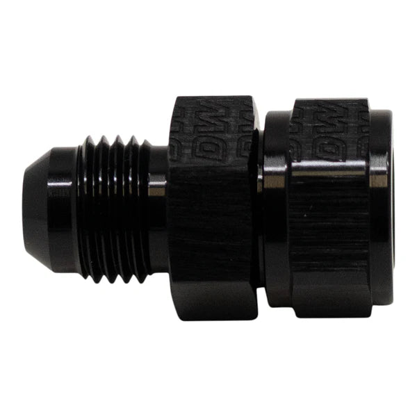 Deatschwerks 6AN Male Flare to Fuel Pump Outlet Barb Adapter, Anodized Matte Black
