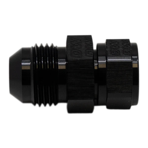 Deatschwerks 8AN Male Flare to Fuel Pump Outlet Barb Adapter, Anodized Matte Black