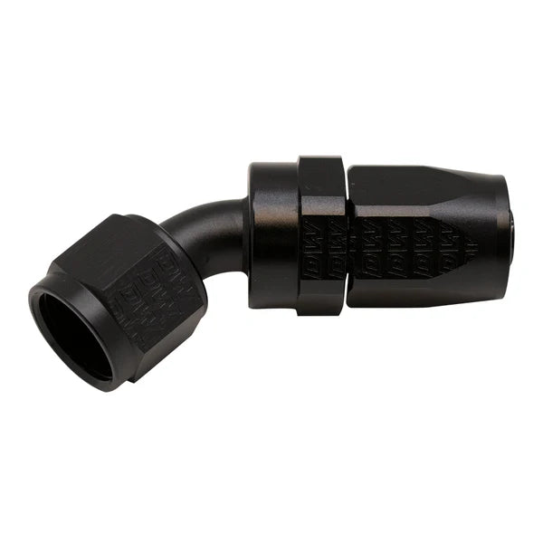 Deatschwerks 8AN Female Swivel 45-Degree Hose End CPE, Anodized Matte Black