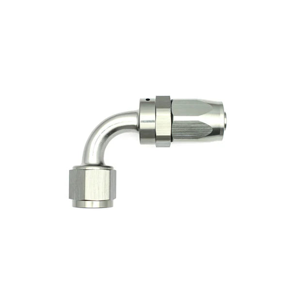 Deatschwerks 8AN Female Swivel 90-Degree Hose End CPE, Anodized DW Titanium