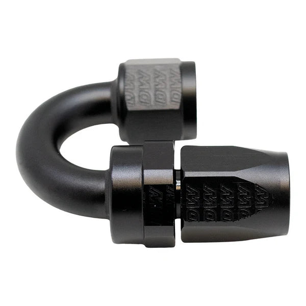 Deatschwerks 8AN Female Swivel 180-Degree Hose End CPE, Anodized Matte Black
