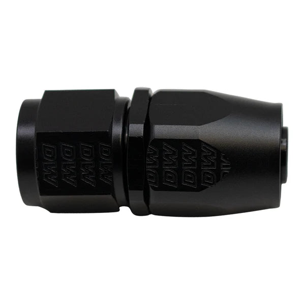 Deatschwerks 10AN Female Swivel Straight Hose End CPE, Anodized Matte Black