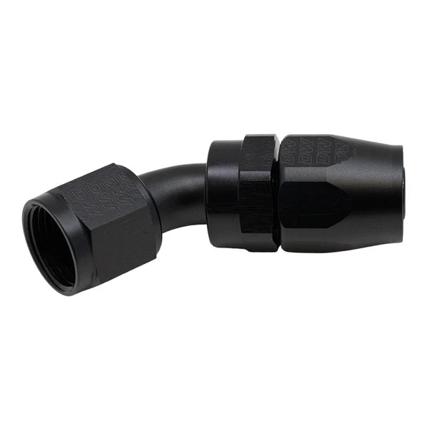 Deatschwerks 10AN Female Swivel 45-Degree Hose End CPE, Anodized Matte Black