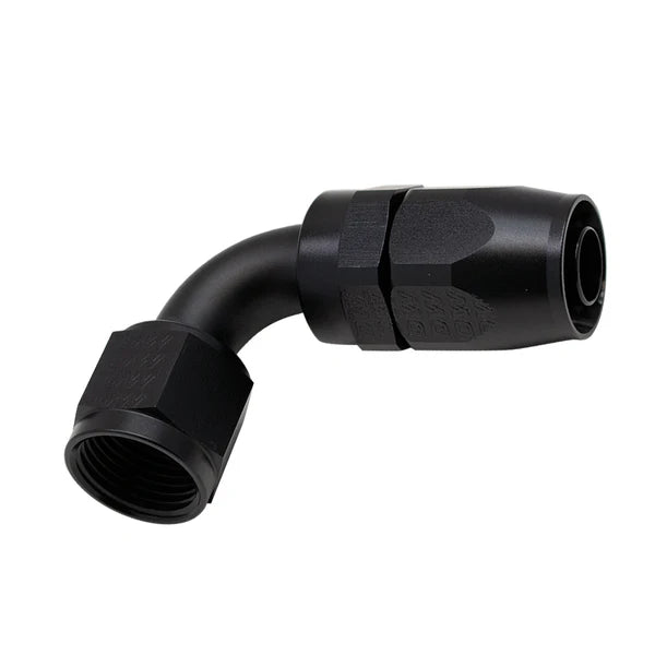 Deatschwerks 10AN Female Swivel 90-Degree Hose End CPE, Anodized Matte Black