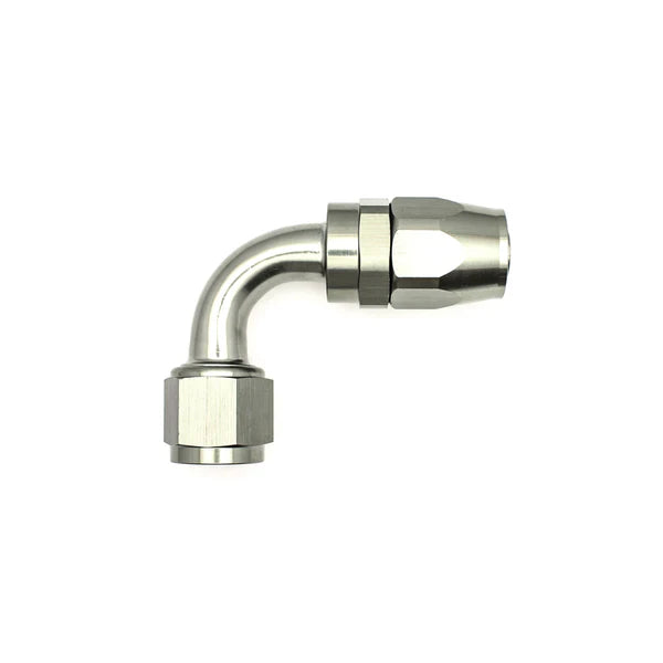 Deatschwerks 10AN Female Swivel 90-Degree Hose End CPE, Anodized DW Titanium