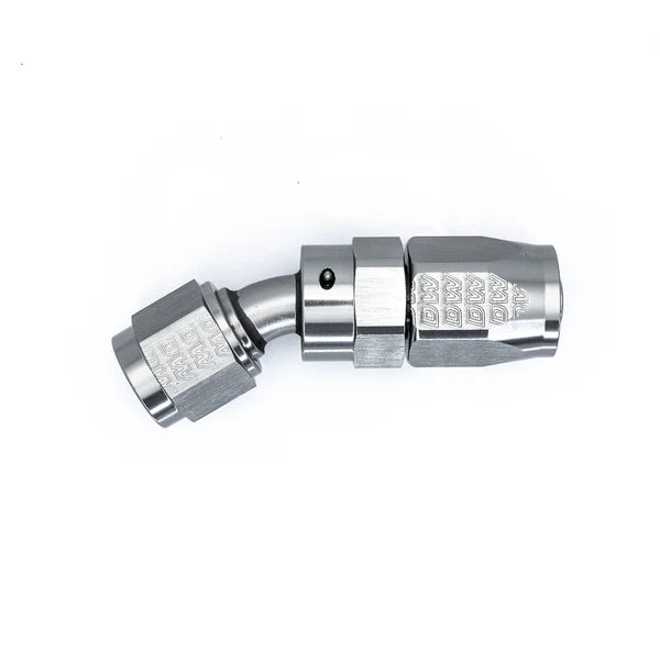 Deatschwerks 6 AN Female Flare Swivel 30-Degree Hose End CPE, Anodized DW Titanium