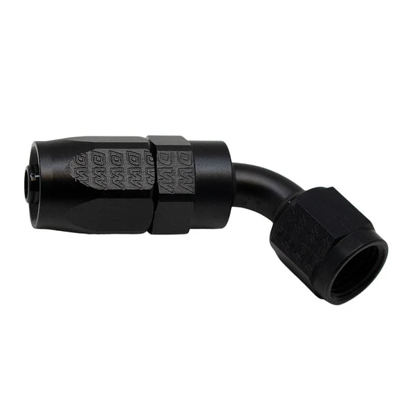 Deatschwerks 6 AN Female Flare Swivel 60-Degree Hose End CPE, Anodized Matte Black