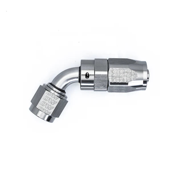 Deatschwerks 6 AN Female Flare Swivel 60-Degree Hose End CPE, Anodized DW Titanium