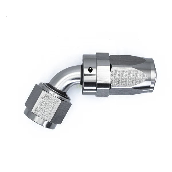 Deatschwerks 8 AN Female Flare Swivel 60-Degree Hose End CPE, Anodized DW Titanium