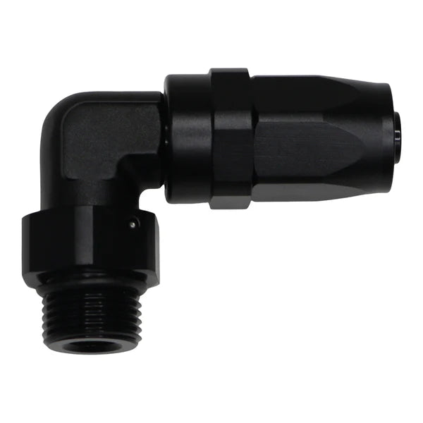 Deatschwerks 8AN ORB Female Swivel 90-Degree Hose End CPE, Anodized Matte Black