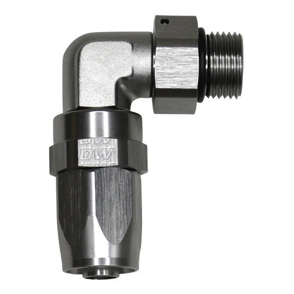 Deatschwerks 8AN ORB Female Swivel 90-Degree Hose End CPE, Anodized DW Titanium