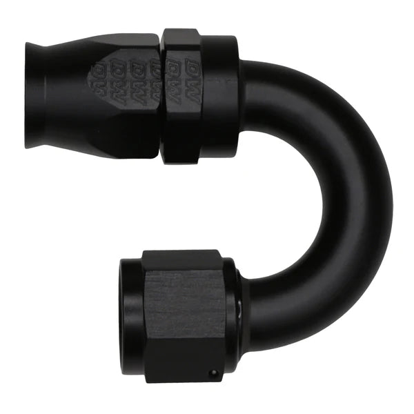 Deatschwerks 10AN Female Flare Swivel 180-Degree Hose End CPE, Anodized Matte Black