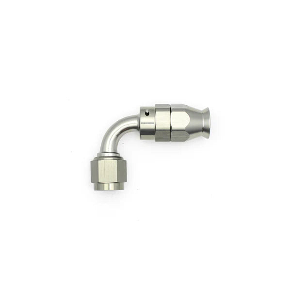 Deatschwerks 6AN Female Swivel 90-Degree Hose End PTFE (Incl 1 Olive Insert), Anodized DW Titanium