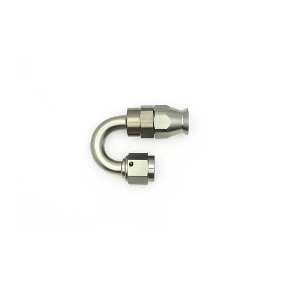 Deatschwerks 6AN Female Swivel 180-Degree Hose End PTFE (Incl 1 Olive Insert), Anodized DW Titanium
