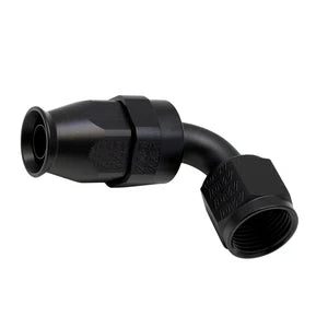 Deatschwerks 8AN Female Swivel 90-Degree Hose End PTFE (Incl 1 Olive Insert), Anodized Matte Black