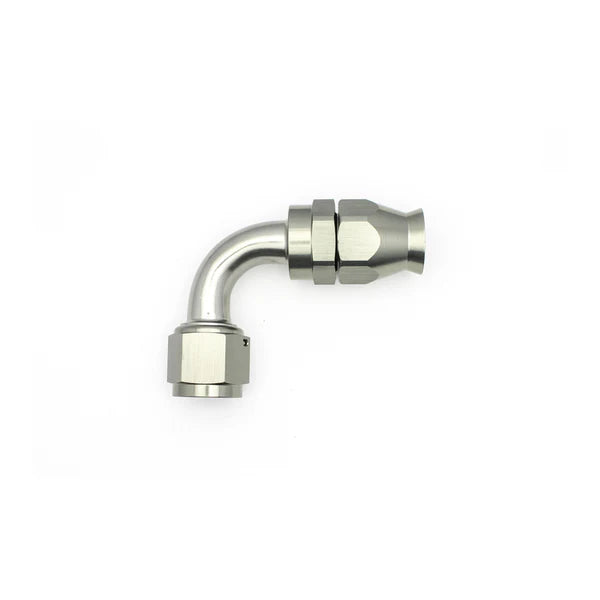 Deatschwerks 10AN Female Swivel 90-Degree Hose End PTFE (Incl 1 Olive Insert), Anodized DW Titanium