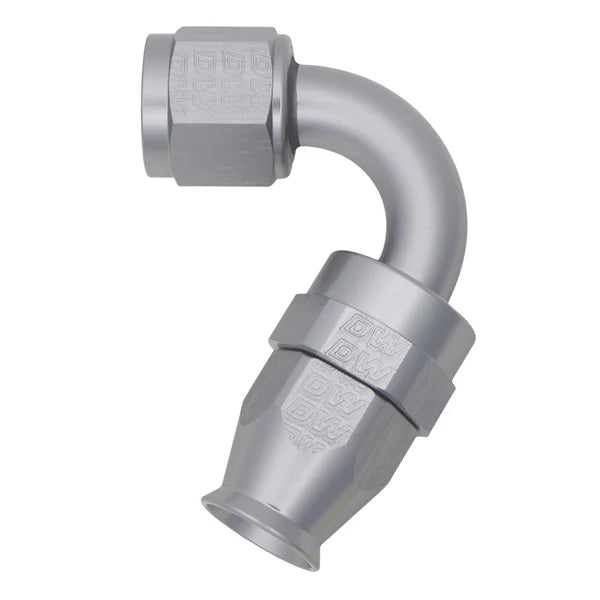 Deatschwerks 8 AN Female Flare Swivel (Incl Ferule/Olive) 120-Degree Hose End PTFE, Anodized DW Titanium