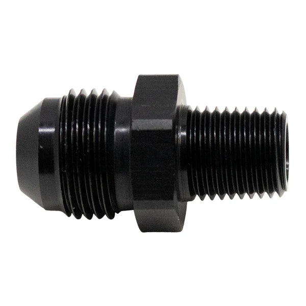 Deatschwerks 8AN Male Flare to 1/4 Inch Male NPT Adapter, Anodized Matte Black