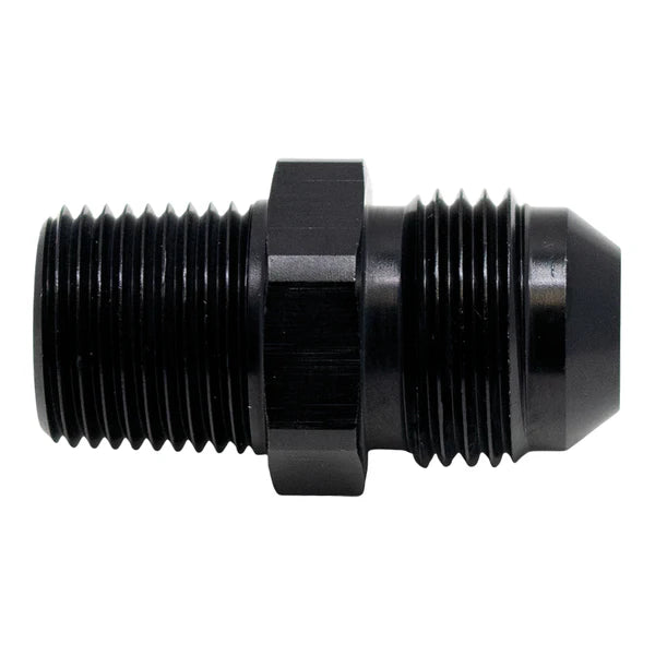 Deatschwerks 8AN Male Flare to 3/8 Inch Male NPT Adapter, Anodized Matte Black