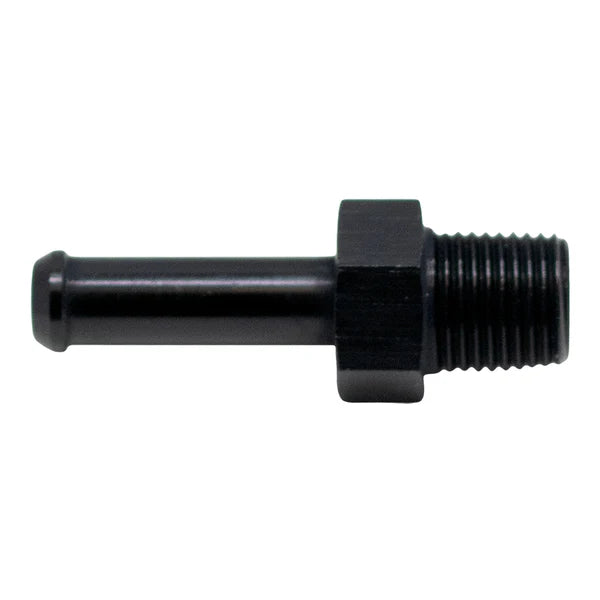 Deatschwerks 1/8 Inch NPT Male Thread, 1/4 Inch Hose Barb, Anodized Matte Black
