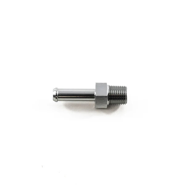 Deatschwerks 1/8 Inch NPT Male Thread to 1/4 Inch Single Hose Barb Adapter, Anodized DW Titanium