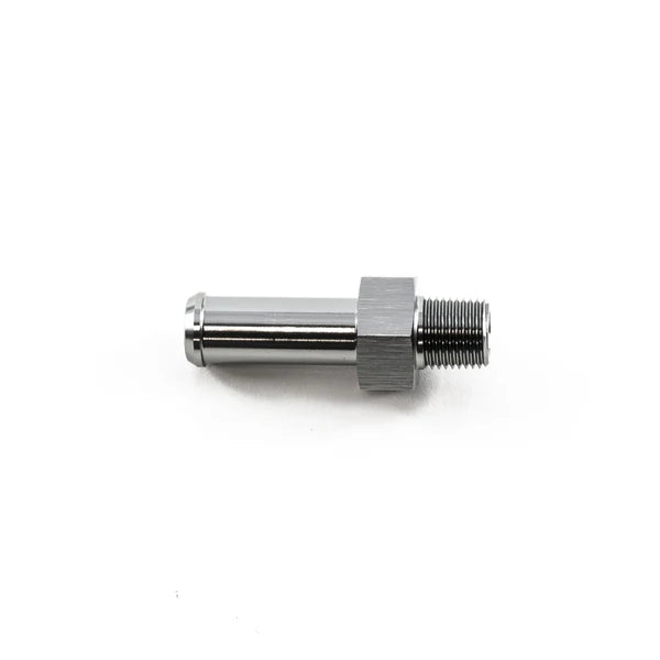 Deatschwerks 1/8 Inch NPT Male Thread to 3/8 Inch Single Hose Barb Adapter, Anodized DW Titanium