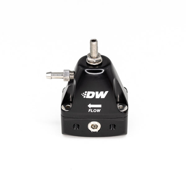 Deatschwerks DWR1000iL in-line adjustable fuel pressure regulator, universal fitment - black