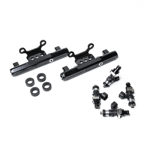 Deatschwerks Subaru side feed to top feed fuel rail conversion kit and 1500cc fuel injectors for 04-06 STI and Legacy GT
