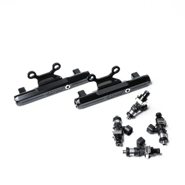 Deatschwerks Subaru top feed fuel rail upgrade kit with 2200cc injectors for MPFI WRX 2002-2014, STI 2007-2015, and Legacy GT 2007-2012