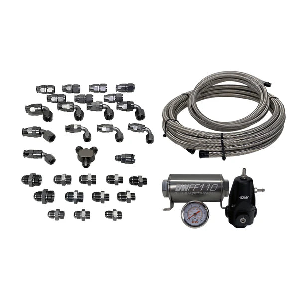 Deatschwerks X2 Series Pump Module -8AN feed with -6AN return CPE Plumbing Kit 2008+ Subaru