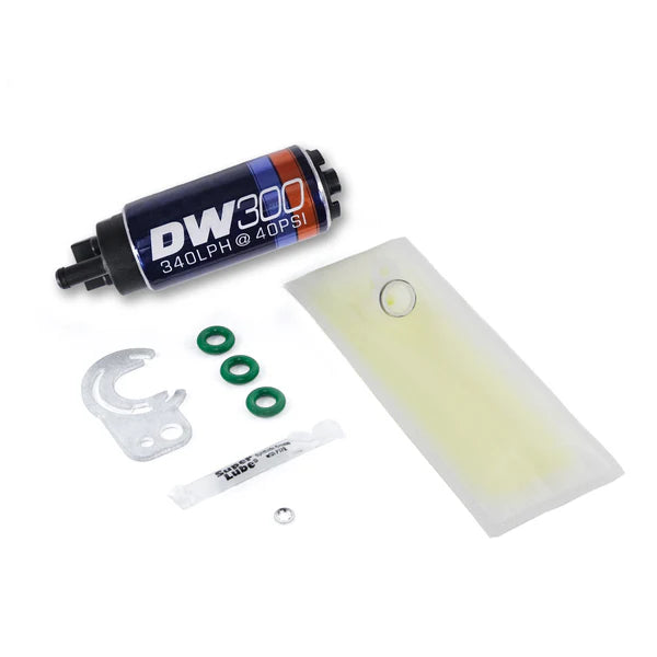 Deatschwerks DW300 series, 340lph in-tank fuel pump w/ install kit for Miata 89-93.