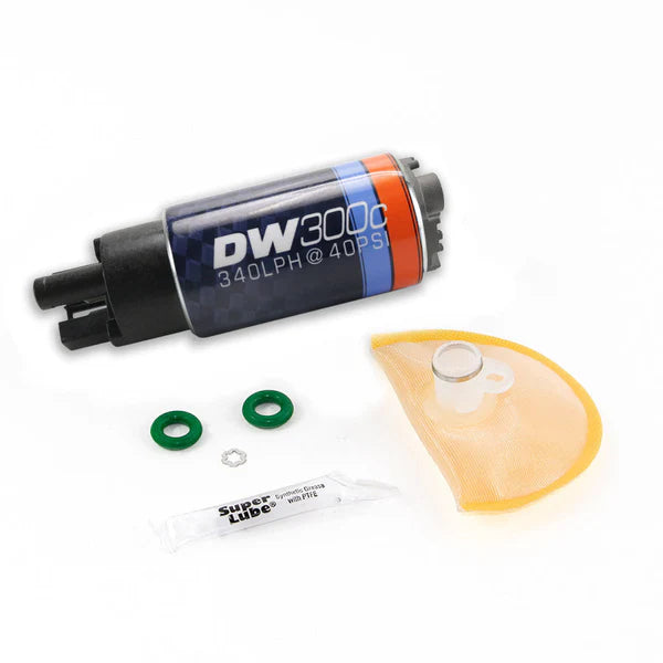 Deatschwerks DW300C series, 340lph compact fuel pump without mounting clips w/ Install Kit for Civic 06-11