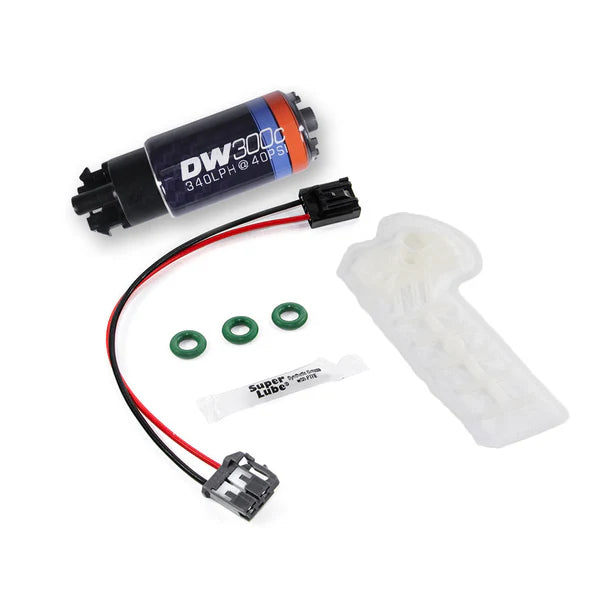Deatschwerks DW300C series, 340lph compact fuel pump (in-tank) without mounting clips w/ Install Kit for 2012-2021 Subaru WRX, BRZ, Toyota 86, Scion FR-S 2013-16