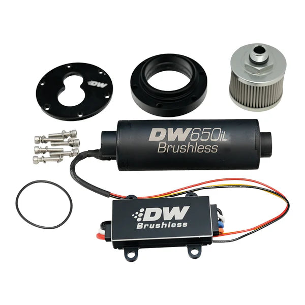 Deatschwerks In-tank pump adapter + DW650iL Brushless and Controller 650lph fuel pump, for 3.5L surge tank