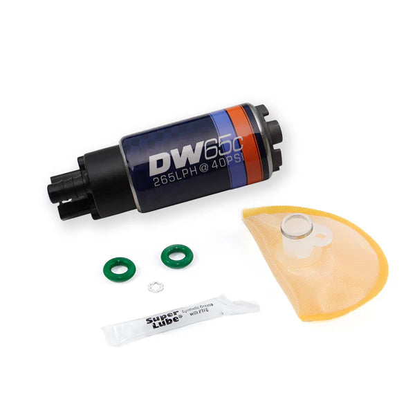 Deatschwerks DW65C series, 265lph compact fuel pump without mounting clips w/ install kit for Civic 06-11