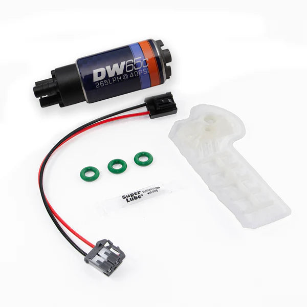 Deatschwerks DW65C series, 265lph compact fuel pump (in-tank) without mounting clips w/ install kit for 2012-21 Subaru WRX, BRZ, Toyota 86, and Scion FR-S 2013-16