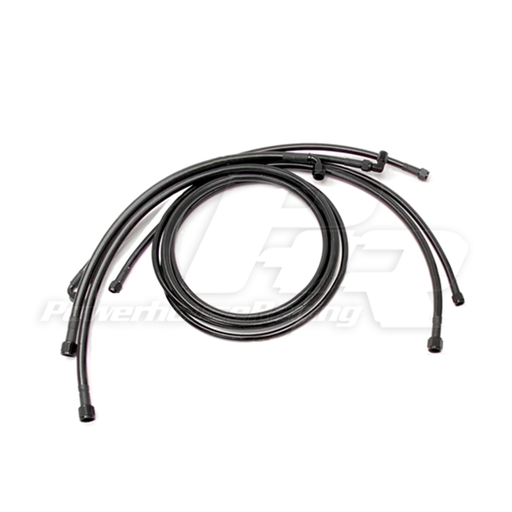 PHR SC300 E85 Fuel Line Kit
•Single -8 Feed
•-6 Return
•Black Braided Teflon Hose with black hose ends
•PHR Fuel Hanger
•Stock Intake Manifold
•FLEX FUEL