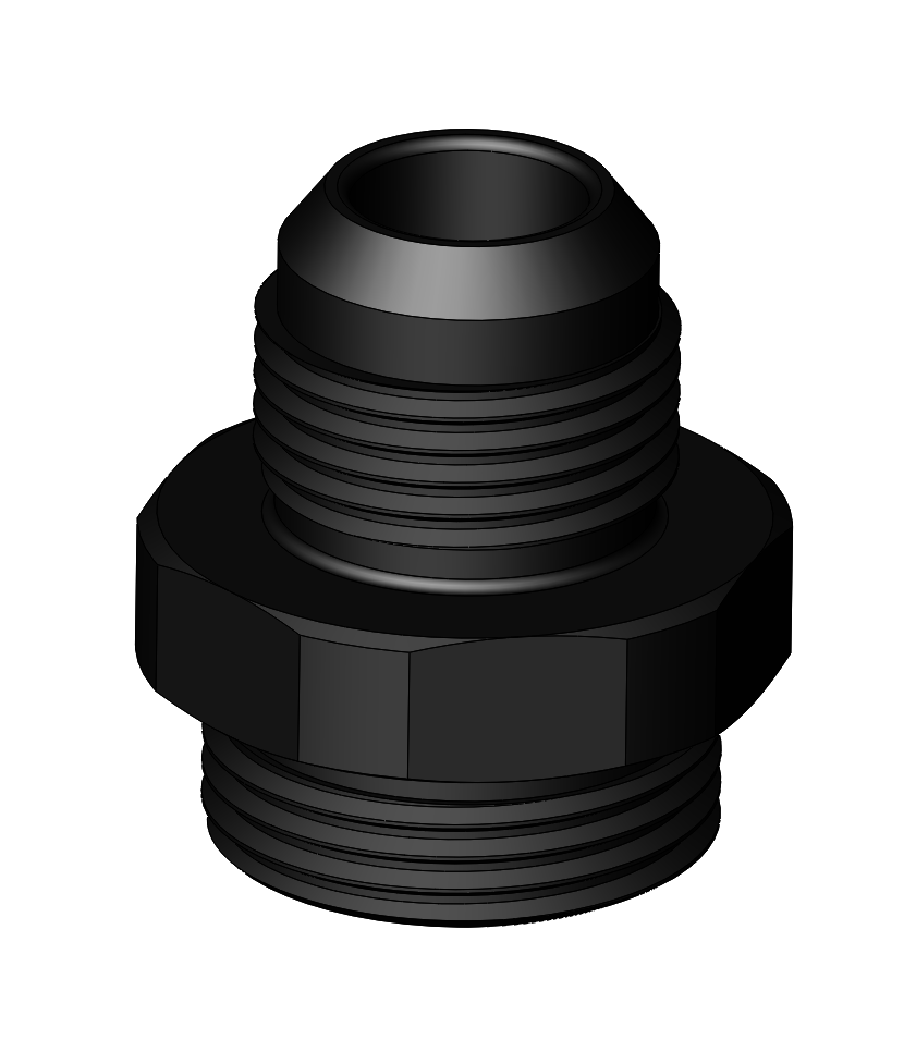 PHR PowerHouse Racing '-12ORB Male to -10AN Male Fitting, Straight, Aluminum, Anodized Black