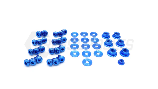PHR PowerHouse Racing Toyota Supra (1993-1998) MKIV Titanium Dress Up Bolts Engine Bay Kit - Blue