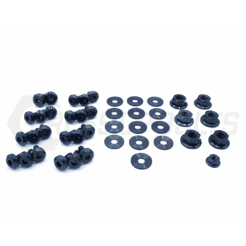 PHR PowerHouse Racing Toyota Supra (1993-1998) MKIV Titanium Dress Up Bolts Engine Bay Kit - Black