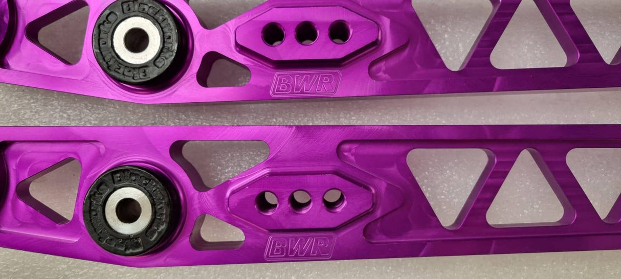 BWR Honda Civic EK Billet LCA (lower control arms) Purple Fits: 1996-2000 Honda Civic (all) Open Box