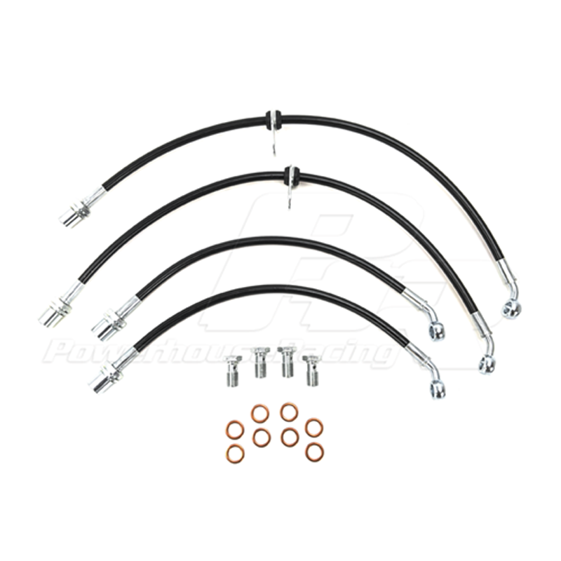 PHR Stainless Brake Line Kit for Supra Twin Turbo Calipers
- Stainless braided lines with black coating