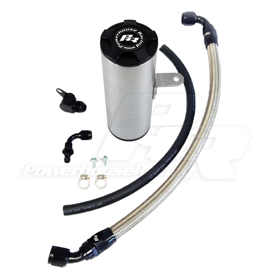 PHR Deluxe Power Steering Resevoir Kit - Machined finish
- Stainless braided lines