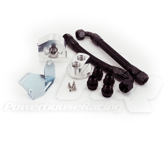 PHR XTM Oil Filter Relocation Kit
- Use with Factory Cooler
- Black braided hose with black hose ends