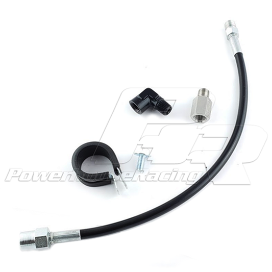 PHR Remote Oil Pressure Sensor Kit for 2JZ - Stainless braided line with black coating