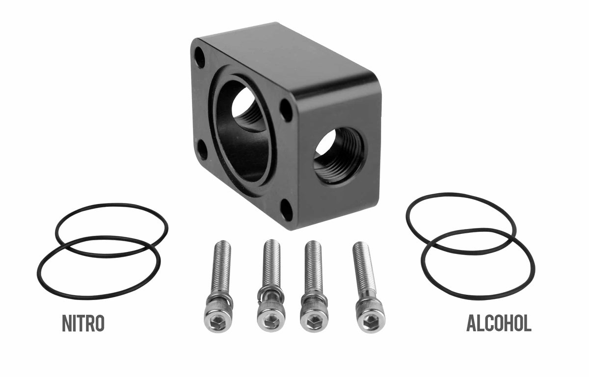 AEROMOTIVE Distribution Block, Spur Gear Pump, 2x AN-06