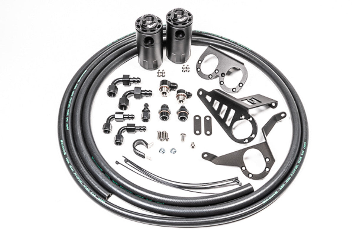 RADIUM ENGINEERING DUAL CATCH CAN KIT, MK4 SUPRA, FLUID LOCK