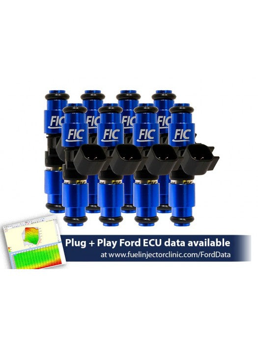 Fuel Injector Clinic (FIC) 1650cc Injector Set for Mustang GT (2005-2016 )/GT350 (2015-2016)/ Boss 302 (2012-2013)/Cobra (1999-2004) (High-Z)