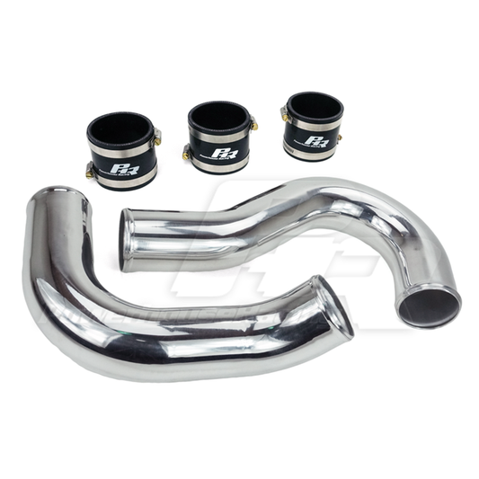 PowerHouse Racing (PHR) 3.0" Hot Side Intercooler Pipe for S23/S45/V45 Turbo Kits - Wrinkle black powder coat-Fits PowerHouse Racing (PHR) or ETS Intercoolers or similar with straight entry end tank-Includes clamp and o-ring for v-band flange